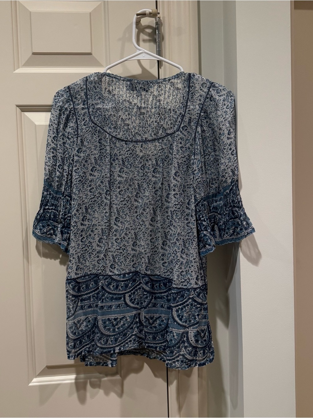 Sea New York Blue Paisley Scoop Neck Tunic